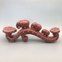 Junceramic glaze red auspicious imagery piece antique porcelain collection of antique old objects classical art porch