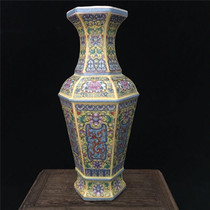 Qianlong Yearly Pastel Enamel Six-Party Bottle Studio Antique Antique Antique Antiquity Play Classical Art