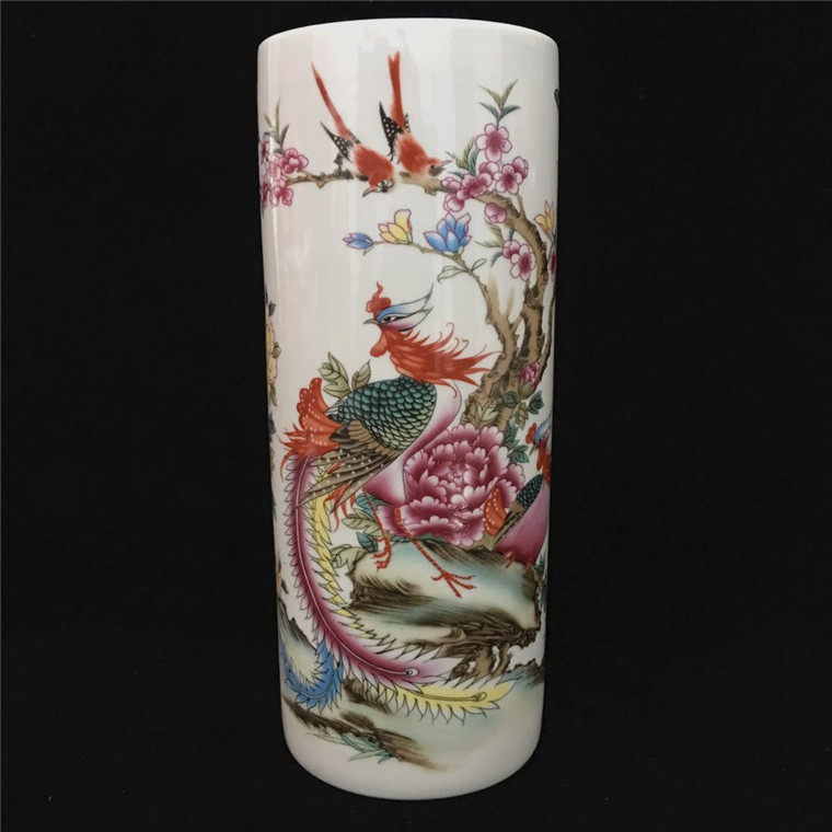 Residence Hall System Pink Flowers Birds Fugui's Sword Silo Antique Porcelain Book House Swing courtesy Town Residence Collection Pangu Play-Taobao