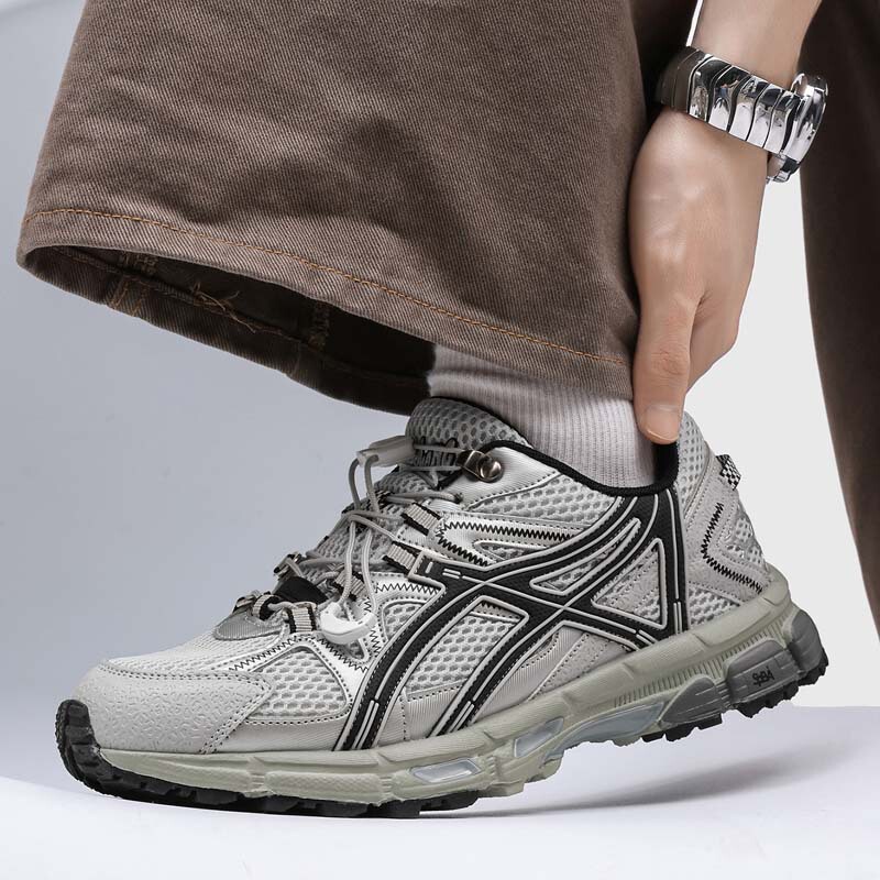 K8 Trendy Shoes Putian Retro Mesh Breathable Elastic Band Unisex Travel Shoes Outdoor Cross-Country Fitness Running Shoes