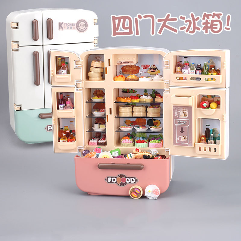 Japanese Children's Toy Real Refrigerator Double-Door for Girls and Boys Large Kitchen Mini Pretend Play Gift Educational
