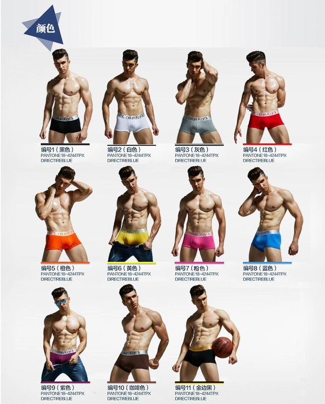 Đồ lót nam boxer cotton mùa hè thoải mái gợi cảm phương thức băng lụa thanh niên quần short vuông thủy triều ck01