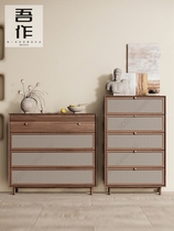 Designer modern minimalist furniture rattan bed rattan art sofa cabinet wabi-sabi style log fashion furniture customization