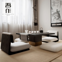 New Chinese style and room chair solid wood backrest without leg chair balcony floating window day style tatami seat hotel clubhouse furniture