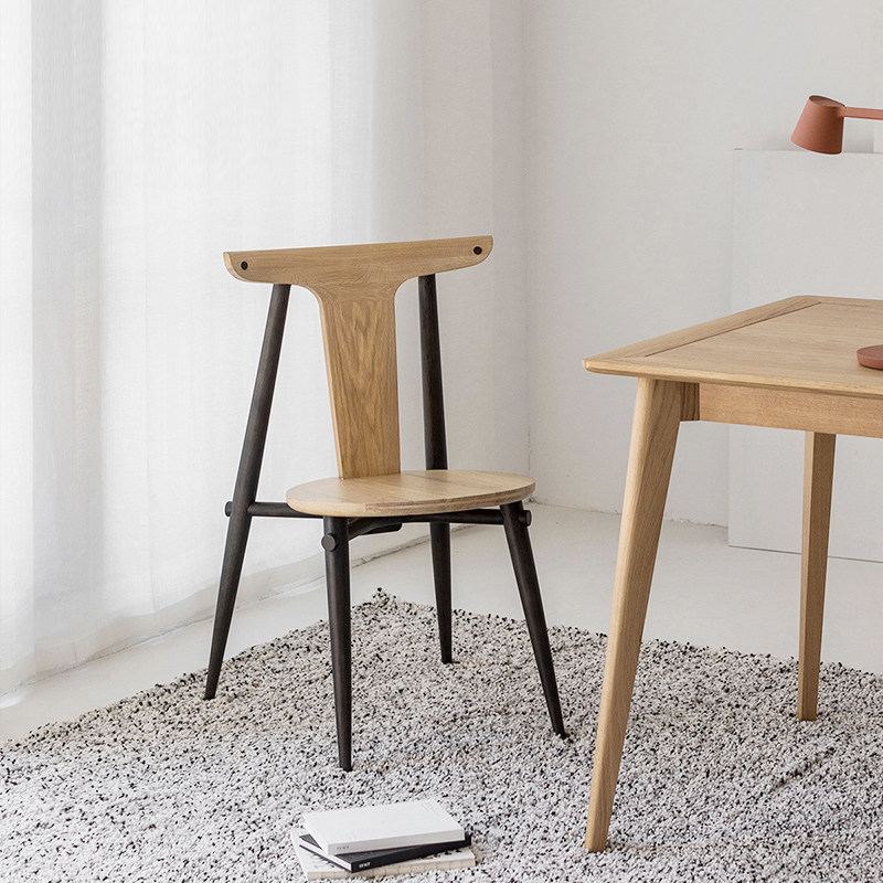 (Spot) Squeamish Official Hat Chair Solid Wood Dining Chair Leaning Back Chair White Oak Wood Mortise And Mortise Structure Designer Furniture