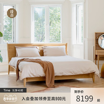 (partial spot) squeezy large-size bed full solid wood double bed modern simplicity about 1 51 8m high case storage bed