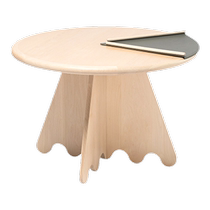 Zhiyin Eat Fun Table Childrens Study Table Desk Solid Wood Kindergarten Baby Game Play Small Round Table Reading Table