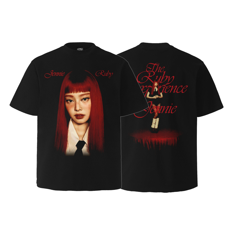 Avulstic Jennie Comeback Ruby Album Fan Merchandise Support Short-Sleeve Loose T-Shirt for Men and Women