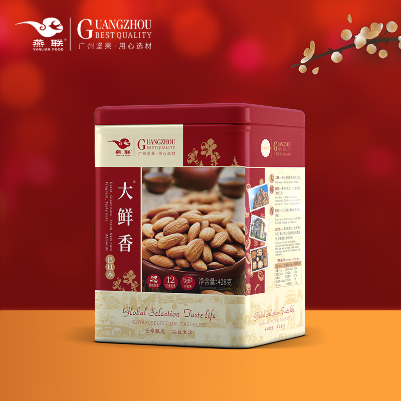 Yanfen Shenba Badan wood 428g large canned pregnant women snack nuts fried 4 bags sealed