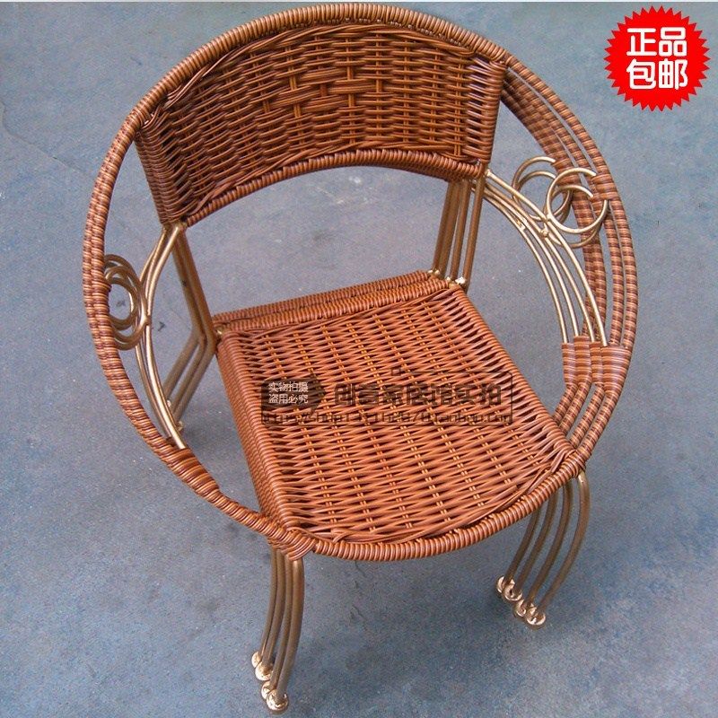 Rattan stool rattan chair home small stool outdoor fashion plastic low stool backrest chair wrought iron coffee table