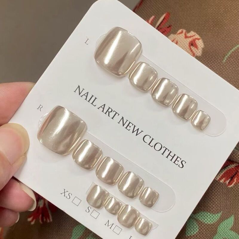 【Cool Magic Mirror】Handmade Toenails, 12 Pieces of Toenails for Wearing