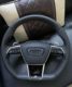 Suitable for Audi A6Lc8A7La8L Upgraded Flats-Bottomed Sports Steering Wheel D-Shaped Steering Wheel Perforated Leather Carbon Fiber