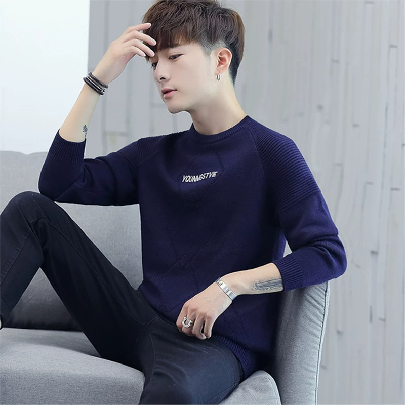 Mùa xuân 2019 áo len nam mới phiên bản Hàn Quốc của áo len cổ tròn xu hướng quần áo nam - Cardigan