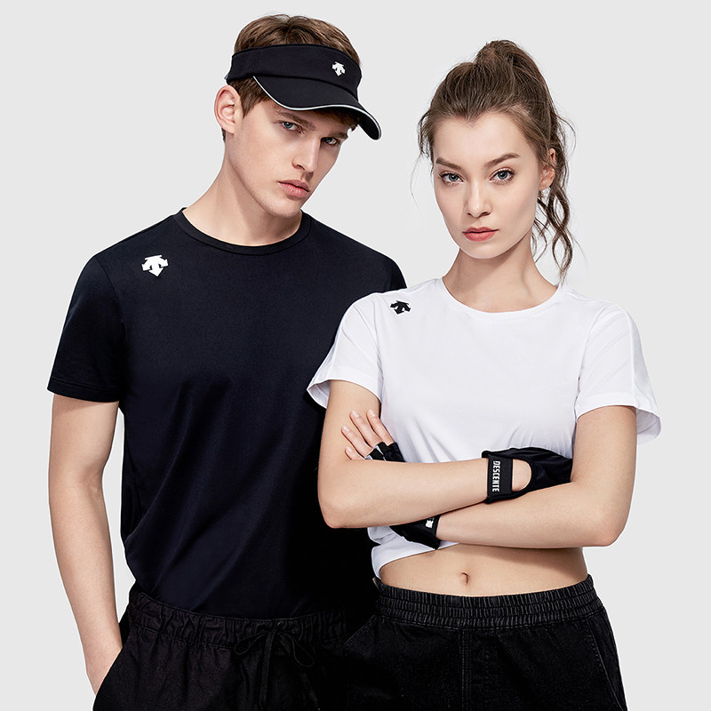 DESCENTE DISANTE TOUGH fabric men AND women with the same quick-drying knitted short-sleeved T-shirt