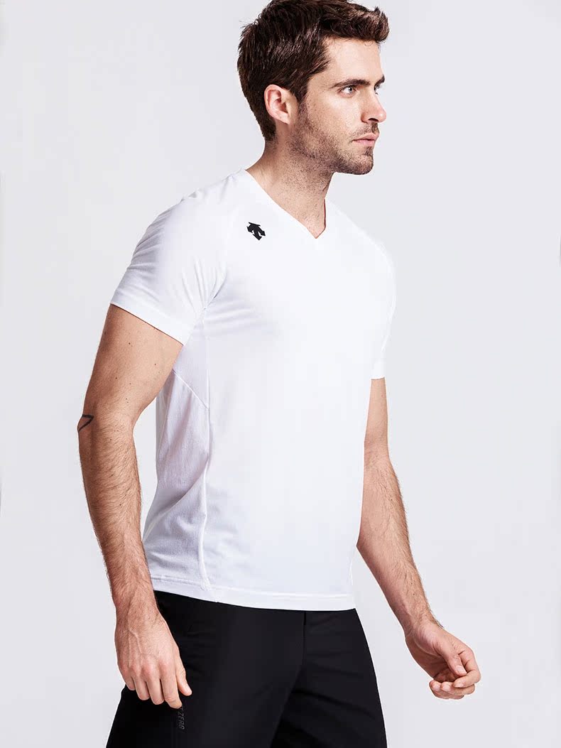 DESCENTE Di Sant TOUGH Vải nam dệt kim ngắn tay áo thun D8231TTS64 - Áo phông thể thao áo tank top gym