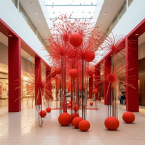 New Year and Spring Festival shopping mall exhibition indoor fireworks three-dimensional paper art shape commercial display set hoisting basic model