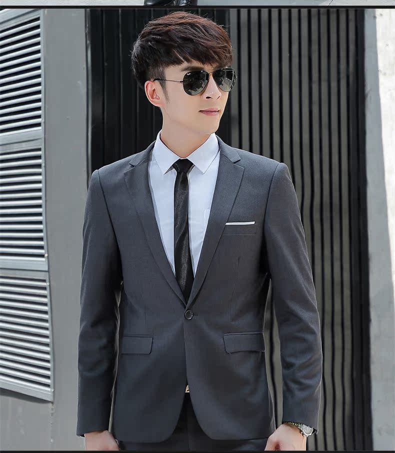Trang phục công sở phù hợp với bộ đồ ba mảnh phù hợp với nam giới mùa thu và mùa đông West Slim mặc quần yếm bộ vest nam
