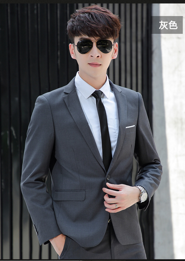 Bộ đồ vest nam mùa xuân và mùa thu tự trồng ba mảnh chú rể Váy cưới chú rể quần tây nam đẹp