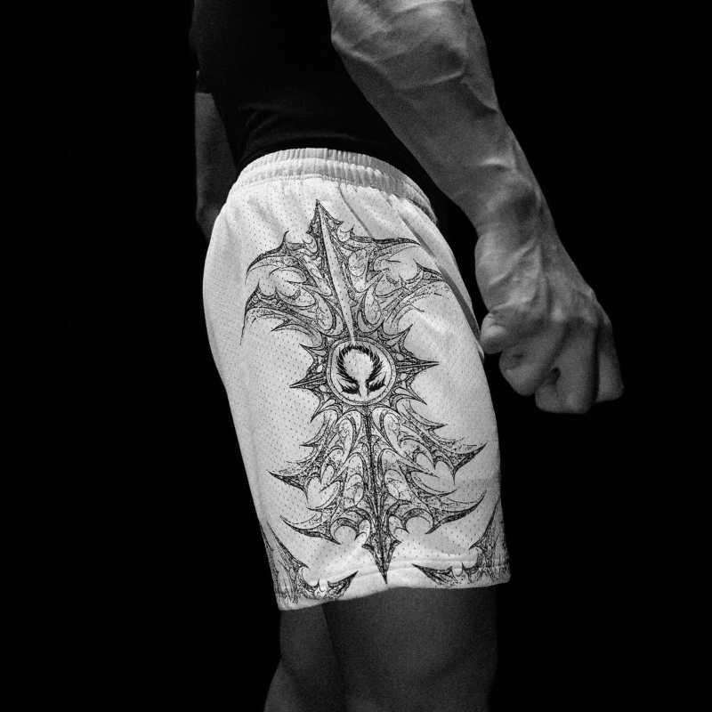 Breathedivinity Dark Gothic Style Fitness Running Mesh Shorts Sports Training Shorts for Men Breathedivinity Dark Gothic Style Fitness Running Mesh Shorts Sports Training Shorts for Men