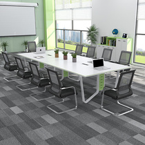 Meeting Room Guests Table And Chairs Combined Simple Strip Meeting Table Brief Modern Rectangular Office 6 People -10