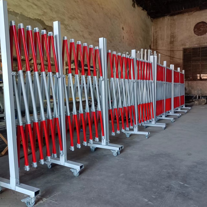 Iron Zinc Steel Telescopic Fence Iron Mobile Portable Isolation Guardrail Iron Telescopic Fence Guardrail Iron Fence Iron Horse