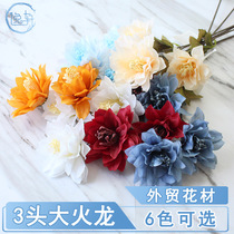 Fake Flowers Great Fire Dragon Flowers Large Paws Chamomile Flowers Fake Flowers Emulating Wedding Celebrations Home Decoration Shop Windows Beauty Chen Cross Foreign Trade
