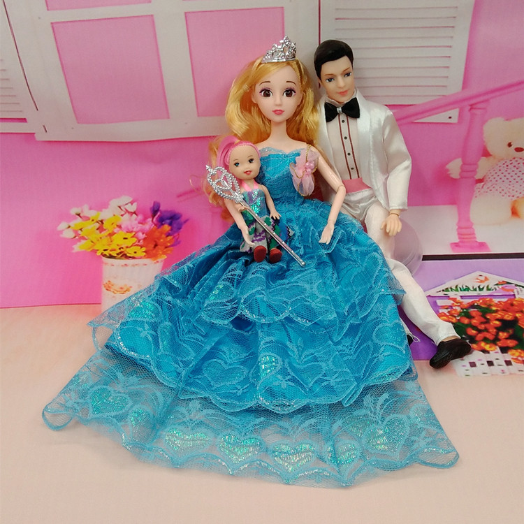 儿童玩具男巴比套装换装芭比公主王子情侣新娘新郎摆件娃娃衣服
