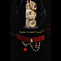 Snake Island Crush Uranos original red python leather choker leash collar K9 SM for men and women