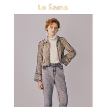 LE FAME lafem white mesh collar embroidery bead court knitted vest LF9C11ZB01W151