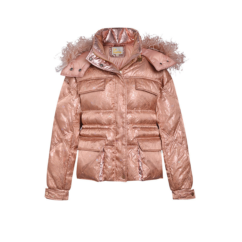 LE FAME LaFeim Autumn Standout Collar Lace Augen Veil Bread Down Clothing