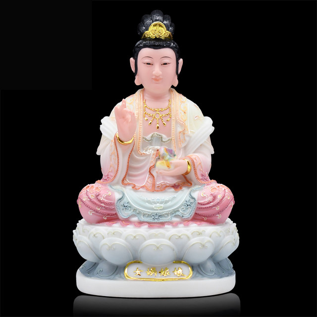The white marble statue of Empress Nuwa patching up the sky and creating the world