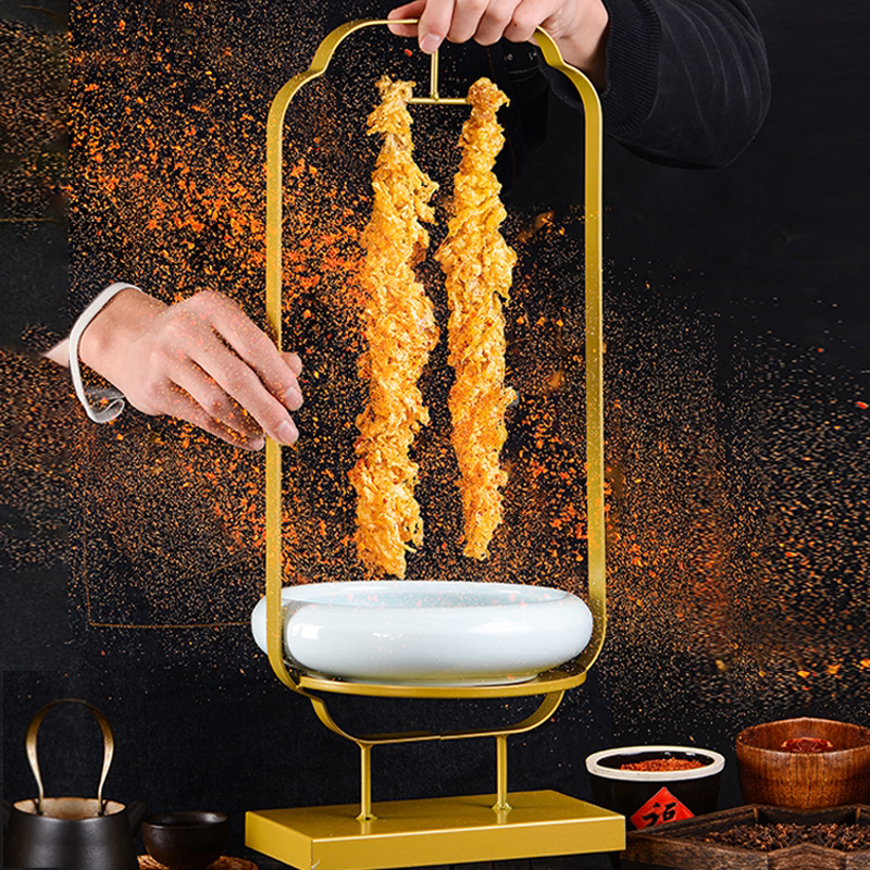 Trendy Commercial Hot Pot Restaurant Creative Special Plate for Pan-Fried Pork, Special Iron Rack for Hotel and Restaurant Plating Tableware Trendy Commercial Hot Pot Restaurant Creative Special Plate for Pan-Fried Pork, Special Iron Rack for Hotel and Restaurant Plating Tableware