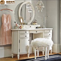 American country vintage dressing table modern simple oak solid wood do old small apartment makeup table bedroom storage