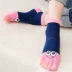 Vớ 5 ngón mới của Lan Zixin dành cho phụ nữ chải bông mặt cười vớ dễ thương ống ngắn tách ngón chân vớ cotton thấm hút - Vớ bông