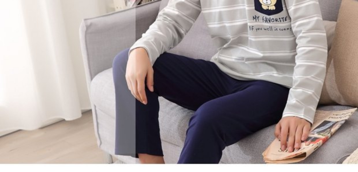 Đồ ngủ nam cho nam dài tay cotton mùa xuân và mùa thu đông những kiểu đồ bộ may đẹp