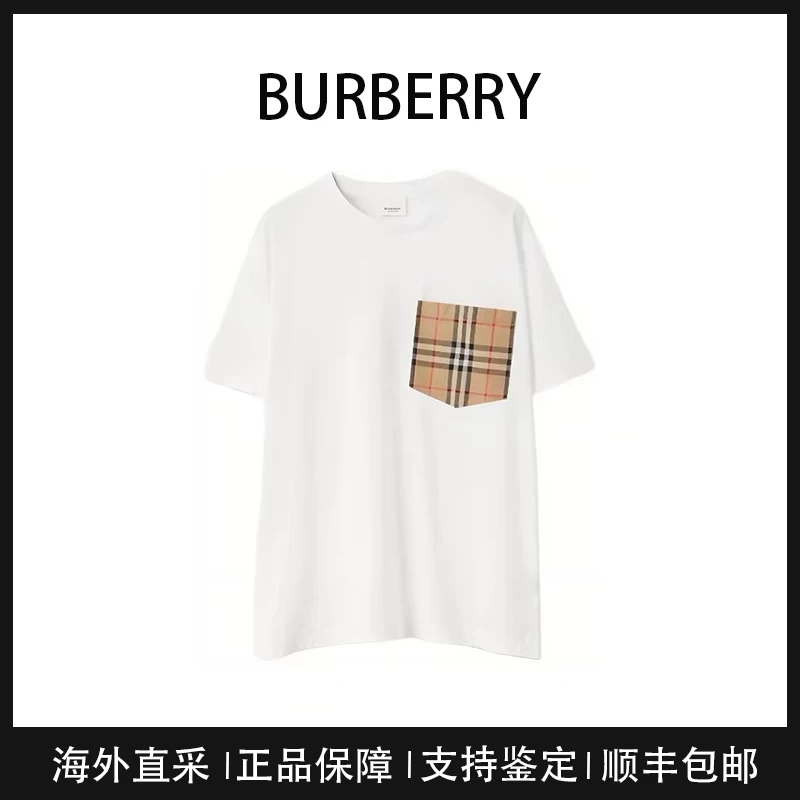 BURBERRY/ Классическая футболка с короткими рукавами для мужчин и женщин, с короткими рукавами
