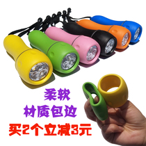 Flashlight mini cute candy color children LED flashlight home emergency lighting anti-drop soft shell student flashlight