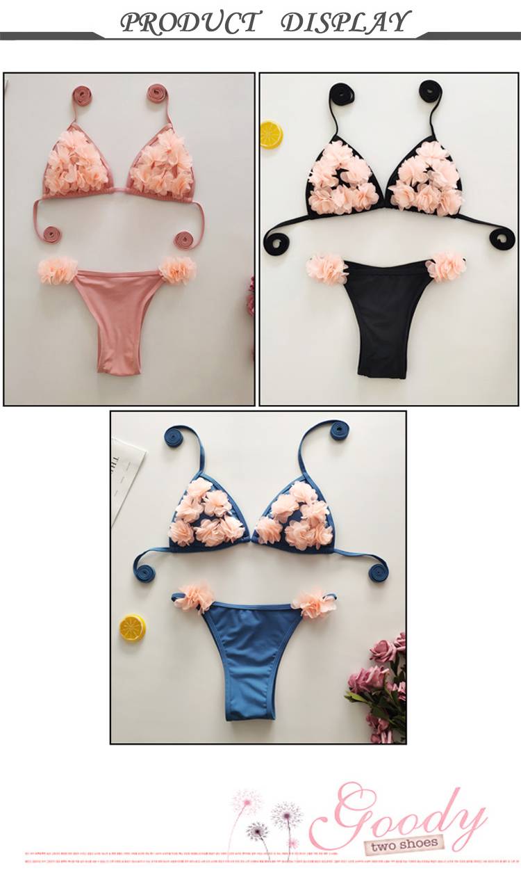 Hoa lưới màu đỏ tụ tập áo tắm mỏng thời trang bikini 1047 - Bikinis