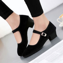 Dance suede heel Tibetan dance with shoes folk dance shoes adult dance with shoes dance mother-in-law shoes