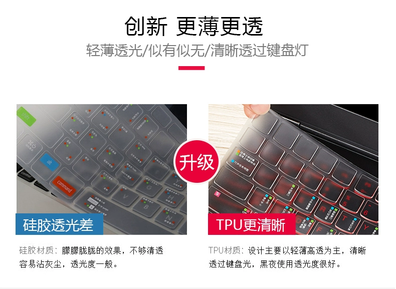 Savers bàn phím bàn phím màng màng Lenovo Y7000 thủy triều 5000 13,3-inch bảo vệ máy tính xách tay bụi phim 15,6 inch R720 đầy đủ bàn phím màng bọc y7000p thủy triều 7000 - Phụ kiện máy tính xách tay