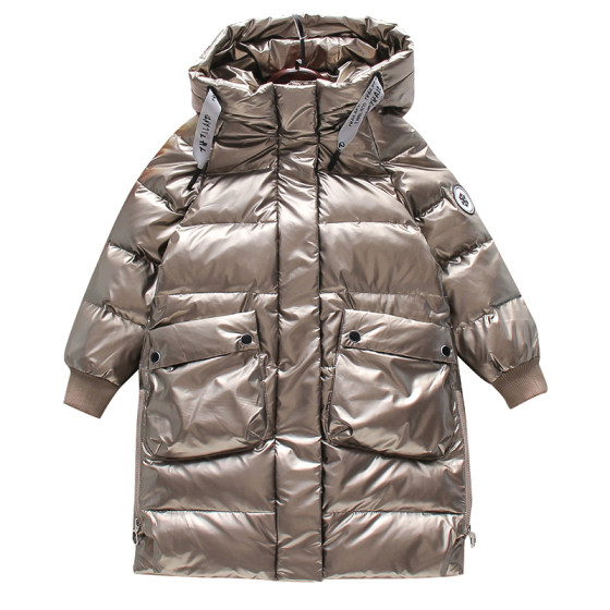 Girls' cotton-padded coat 2024 new winter coat mid-length no-wash down padded coat modern style medium-sized children's coat princess thick cotton-padded jacket