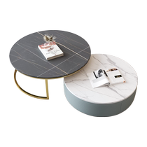 Pashaman light luxury slate coffee table TV cabinet combination minimalist modern living room retractable storage large and small round coffee table