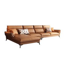 Pashaman Leather Sofa Royal Combination 2024 New Living Room Corner Italian Minimalist First Layer Cow Leather Sofa
