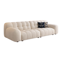Pashaman marshmallow fabric sofa small apartment living room French cream style candy straight sofa cat scratch cloth