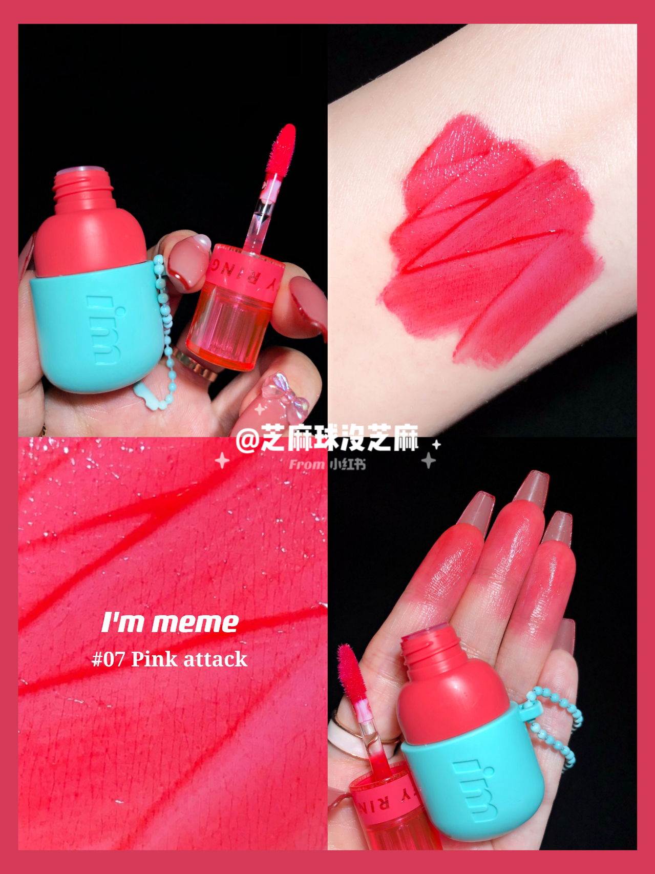 Key chain dyed lip lip / Korea Im meme lipstick lipstick red moisturized water film lip color