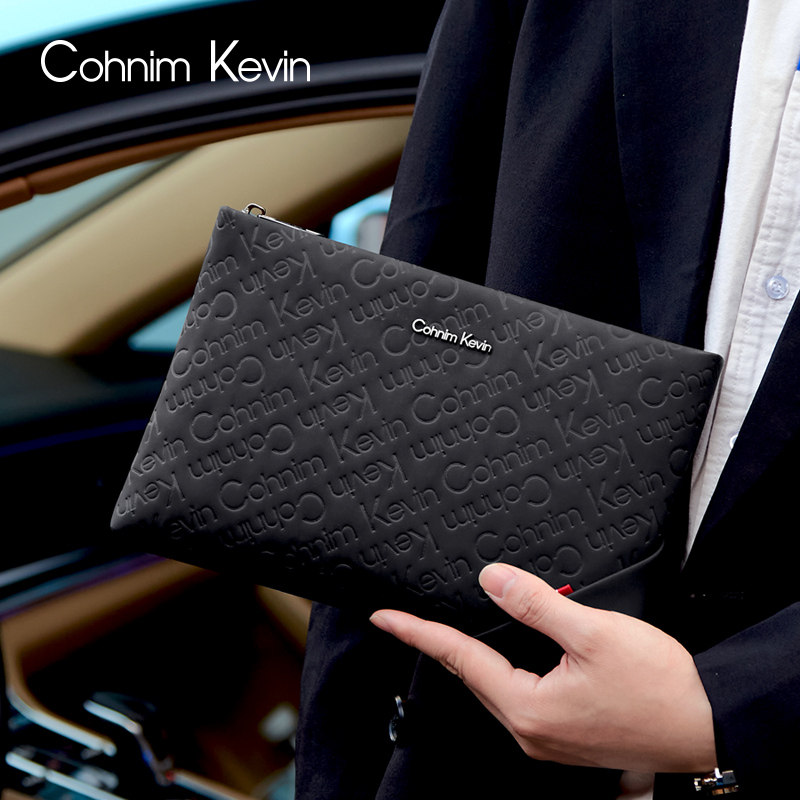 CohnimKevin handbag man genuine leather 2022 new business casual men's hand grab bag large capacity hand grip bag