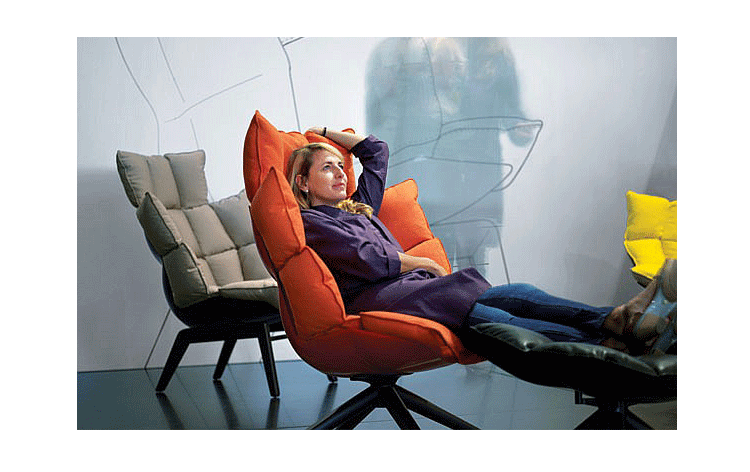 Стул design.m家具 husk armchair玻璃钢稻壳扶手椅金属烤漆个性休闲椅