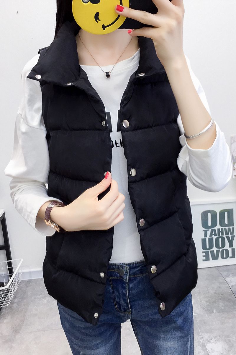 2018 mới xuống áo vest cotton mùa đông dày của phụ nữ mùa thu đông áo kiểu trung niên hàn quốc