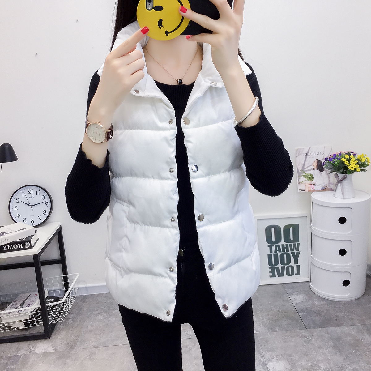 2018 mới xuống áo vest cotton mùa đông dày của phụ nữ mùa thu đông áo kiểu trung niên hàn quốc