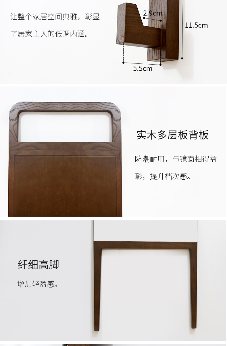 Gương gỗ rắn Shangmeng sáng tạo toàn thân hạ cánh phù hợp gương nhập khẩu tro di động dọc gương trang điểm - Gương gương đèn